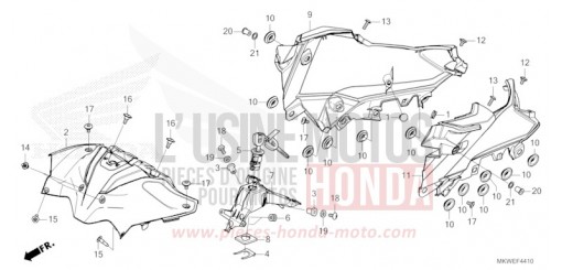 CENTER COVER/SHELTER NC750XAS de 2025